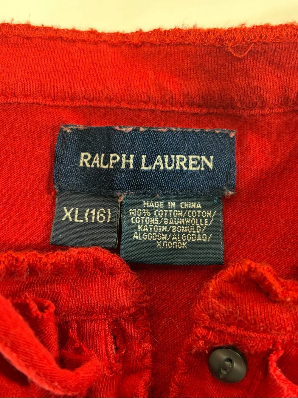 Ralph Lauren Childrenswear Red Ruffle Dress Size XL 16